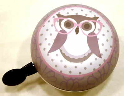Produktbild von Ding Dong Fahrradklingel Eule grau Ø 80 mm
