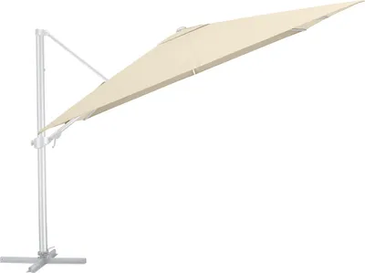Image de KETTLER  Parasol Easy Turn 300 x 300 cm, indice UPF 50+, avec housse et pied de parasol, argent/naturel, aluminium/polyester avec revêtement en PU