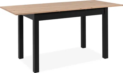 Produktbild von Esstisch "Coburg" ausziehbar 160cm, Artisan Eiche / Schwarz. Abmessungen (BxHxT) 120/160x76,5x70 cm