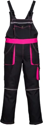 Produktbild von Nizo B KINDERLATZHOSE IN SCHWARZ PINK Gr. 128 Mädchenhose Jungenhose Jungen Gartenhose Freizeithose Latzhose Kinder Arbeitshose Kinderhose MÄDCHEN