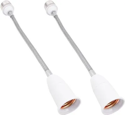 Produktbild von Flexibele Zwanenhals-Lampe-Verlängerung - 2 Stück - Lichtadapter - 28cm