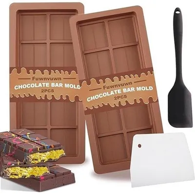 Produktbild von Silikonische Chocoladformen - Set aus 2 - Temperaturbeständig - BPA-frei - Ideal für Bonbons - Silikonische Backformen