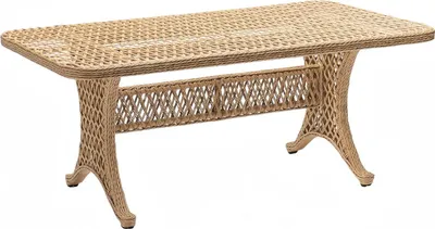 Zdjęcie produktu dla Stolik kawowy beżowy rattan nowoczesny design stylowy stolik kawowy wysokiej jakości