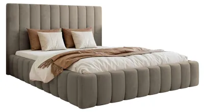 Produktbild von Selsey Fiarro - Polsterbett 180x200 mit Bettkasten, Velours, graubeige