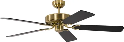 Obrázek produktu pro Stropní ventilátor Potkuri saténová mosaz / černá 132 cm se stahovacím řetízkem