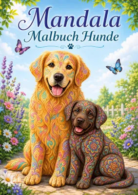 Produktbild von Mandala Malbuch Hunde für Kinder ab 8 Jahren mit 50 schönen Ausmalbildern