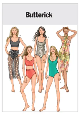 Produktbild von Schnittmuster Damen Badeanzug & Pareo 34-40 Butterick