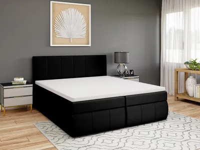 Produktbild von FEDVE Boxspringbett Schlafzimmerbett LEO mit 2 Bettkästen, Doppelbett mit Bonell-Matratze und Topper 200x200