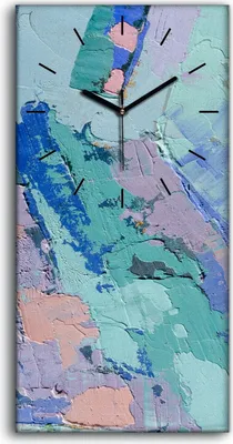 Produktbild von Leinwand Uhr Küche Wohnzimmer Bild Geräuschlos 30x60 Malerei Abstrakte Kunst - schwarze Hände