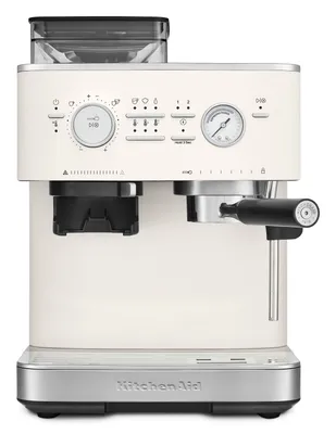 Produktbild von KitchenAid Espressomaschine Integrierte Kaffeemühle Porcelain White 5KES6551EPL