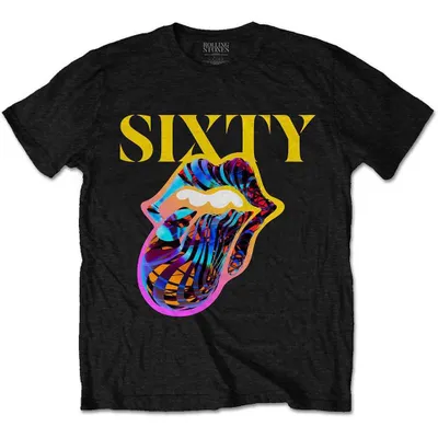 Produktbild von The Rolling Stones Sixty Cyberdelic Tongue (Back Print) Black XL T-Shirt