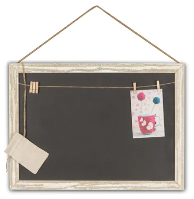Produktbild von Rechteckige Memotafel 50x40cm Kreide-Tafel Holz Vintage Shabby Chic