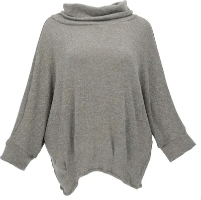 Produktbild von Oversize Shirt, Rollkragen Strickshirt, Plus Size Pullover - Olivgrün, Damen, Baumwolle,Elasthan, Pullover & Longsleeves