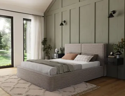Produktbild von Doppelbett mit Polsterung 140x200 PENVIRO 2 - dunkelbeige