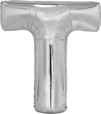Zdjęcie produktu dla Balony foliowe Litera T srebrna - 88 cm