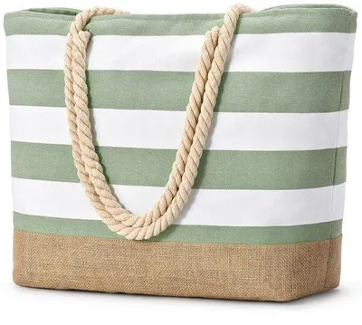 Produktbild von Unyqoos® XXL wasserdichte Strandtasche & Shopper für Damen, 52×36×17 cm, Polyestergewebe, Reißverschluss, faltbar, mit wasserdichter Innentasche und 2 kleinen Fächern