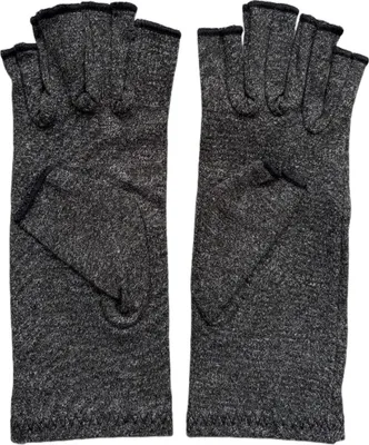 Produktbild von Arthritis-Kompressionshandschuhe für Damen und Herren, atmungsaktive Halbfingerhandschuhe, dehnbar, lindert Arthritis-Beschwerden beim Tippen, Karpaltunnelsyndrom, rheumatoide Sehnenscheidenentzündung