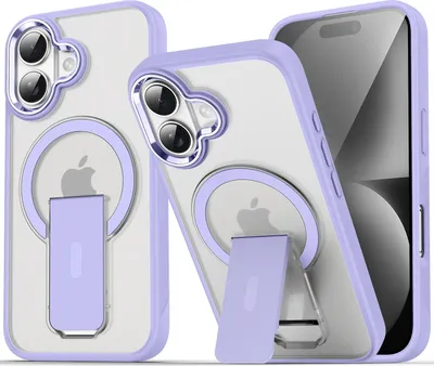 Immagine prodotto di Custodia magnetica per iPhone 17, compatibile con MagSafe, retro opaco, cover antiurto con supporto Viola chiaro