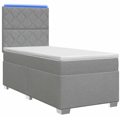 Immagine prodotto di vidaXL Letto a molle con materasso grigio chiaro 100 x 200 cm in tessuto