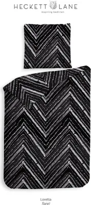 Produktbild von Heckett & Lane Flanell Bettwäsche 155x220 Loretta Zickzack Pailetten schwarz