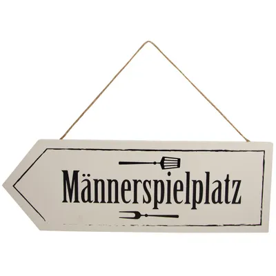 Produktbild von Riffelmacher Holz Dekoschild "Männerspielplatz" 40 x 25 cm | 08530 - Gartendekoration