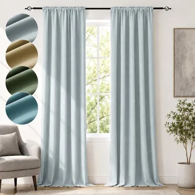 Immagine prodotto di Tende oscuranti grigie, set di 2 pezzi, oscuranti al 85% - 310 GSM, tende termiche in velluto, dimensioni 132x244 cm, tende oscuranti con nastro multifunzione e nastro arricciante, ideali per soggiorno e camera da letto