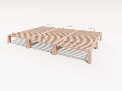 Produktbild von Gigapur G56 XXL Massivholzbett 270x200 cm Kiefer Modul-Bett mit Lattenrost