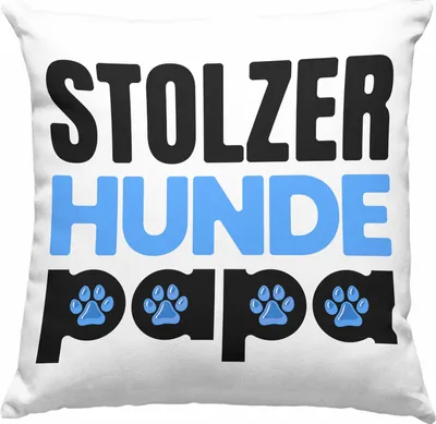 Produktbild von Trendation - Stolzer Hunde Papa Deko-Kissen mit Füllung 40x40 Geschenk Hundepapa Geschenkidee für Hunde-Papis Und Herrchen Becher (Grau)