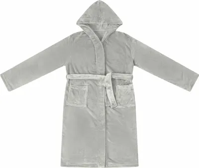 Image de vidaXL Peignoir Hoodie Gris L Flanelle