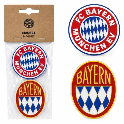 Produktbild von FC Bayern München Magnete Retro Logos 2er-Set