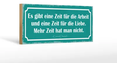 Produktbild von Holzschild Spruch 27x10cm eine Zeit für Arbeit und Liebe