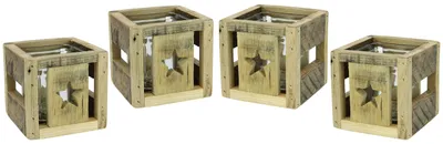 Zdjęcie produktu dla Świecznik na świece typu tealight, świecznik adwentowy, świecznik "Gwiazda" ze szklanym wkładem