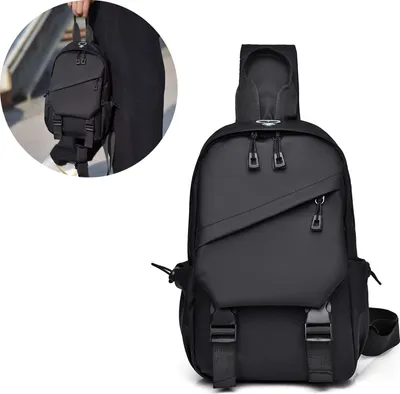Produktbild von OKWISH  Umhängetaschen Schwarze Brusttasche, Brustbeutel, Umhängetasche, Crossbody Tasche, Rucksack