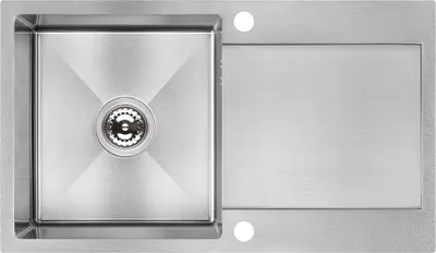 Zdjęcie produktu dla Zlewozmywak Laveo Marmara 1-komorowy z ociekaczem, stal Inox, prostokątny, odporny na zarysowania, 760x440 mm, syfon w zestawie, 15 lat gwarancji