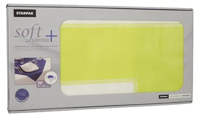 Produktbild von 20 Mitteldecken, stoffähnlich, Vlies "soft selection plus" 80 cm x 80 cm limonengrün "Frame"