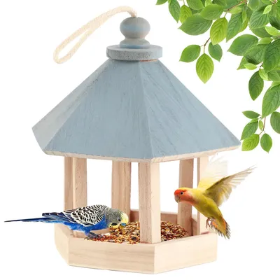 Produktbild von Vogelfutterhaus Holz Sechseckig 20x17x17 cm