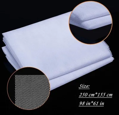 Produktbild von Famanu Fliegengitter für Fenster - 2 Stück, 250 x 155 cm, mit selbstklebenden Klettbändern, weiß