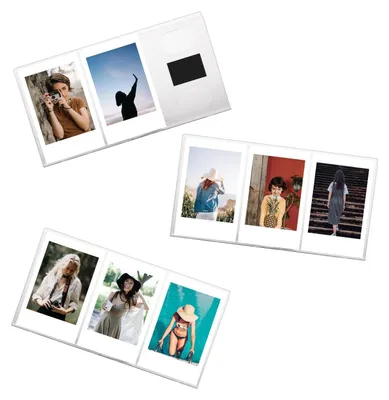 Immagine prodotto di 3 set di 3 cornici magnetiche in acrilico per frigorifero, adatte per foto Polaroid e Instax Mini