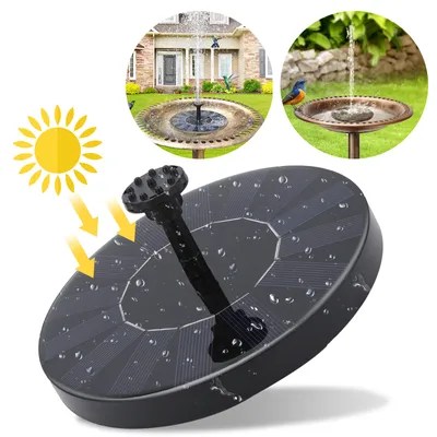 Image de TolleTour Pompe solaire 1.5W Fontaine Fontaine de jardin avec 6 styles de fontaines 190L/h Pompe à eau solaire Pompe de fontaine Pompe de bassin solaire