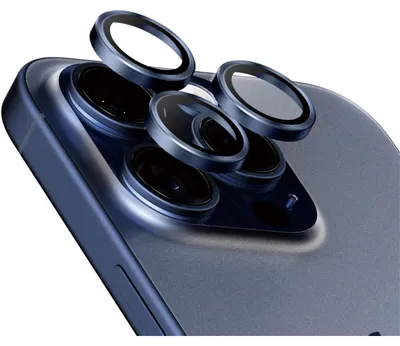 Immagine prodotto di PanzerGlass ® Hoops® Blue Titanium Camera Lens Protector iPhone 15 Pro | 15 Pro Max