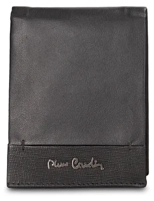 Zdjęcie produktu dla Portfel męski Pierre Cardin ze skóry naturalnej czarny Kompaktowy bez podszewki Black B UNICA 12.5x9x2 cm 8806-63-NERO