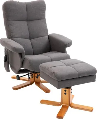 Produktbild von HOMCOM Relaxsessel Massagesessel mit Fußhocker Liegefunktion Dunkelgrau