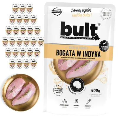 Produktbild von BULT | Hundeessen Pute - Hundefutter nass Set 30x500g Beutel - Pansenfutter fur Hund