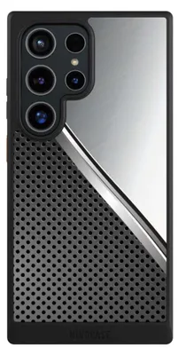 Produktbild von NIVOCASE Hülle für Samsung Galaxy S24 Ultra  Handyhülle NIVOcore Case Schwarz Carbon Metall Stahl