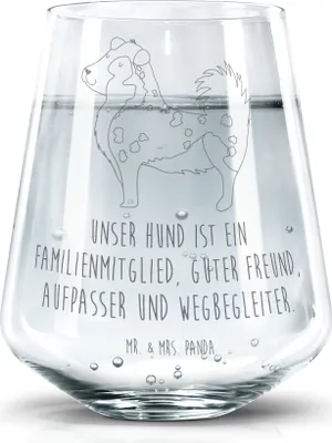Produktbild von Mr. & Mrs. Panda Trinkgefäß Hund Australien Shepherd - Transparent - Geschenk, Trinkglas, Wasserbecher, Spruch, Familie, Becherglas, Glas, Wasserglas, Sprüche