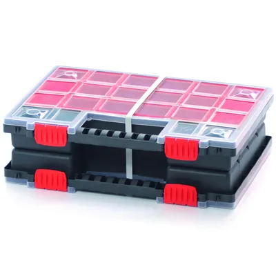 Produktbild von DUO Organizer Sortimentskasten Sammelbox Kunststoff 345 x 250 x 100 mm Kleinteilefächer individuel bis 26 Boxen