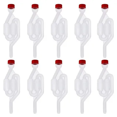 Produktbild von Gärballon-Eimer für Wein, Luftschleusen-Set, transparenter Auslassventil-Stopfen in S-Form zum Brauen von Bier und Wein, 10 Stück