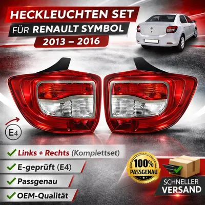 Obrázek produktu pro Zadní světlo Zadní světlo Levé a pravé zadní světlo pro Renault Symbol 2013–2016 265556233R 265501454R