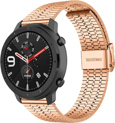Produktbild von Strap-it Xiaomi Amazfit GTR Edelstahlarmband (Roségold)