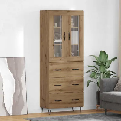 Productafbeelding van vidaXL Hoge kast Artisan-eikenhout, 69,5 x 34 x 90 cm, houtvezel